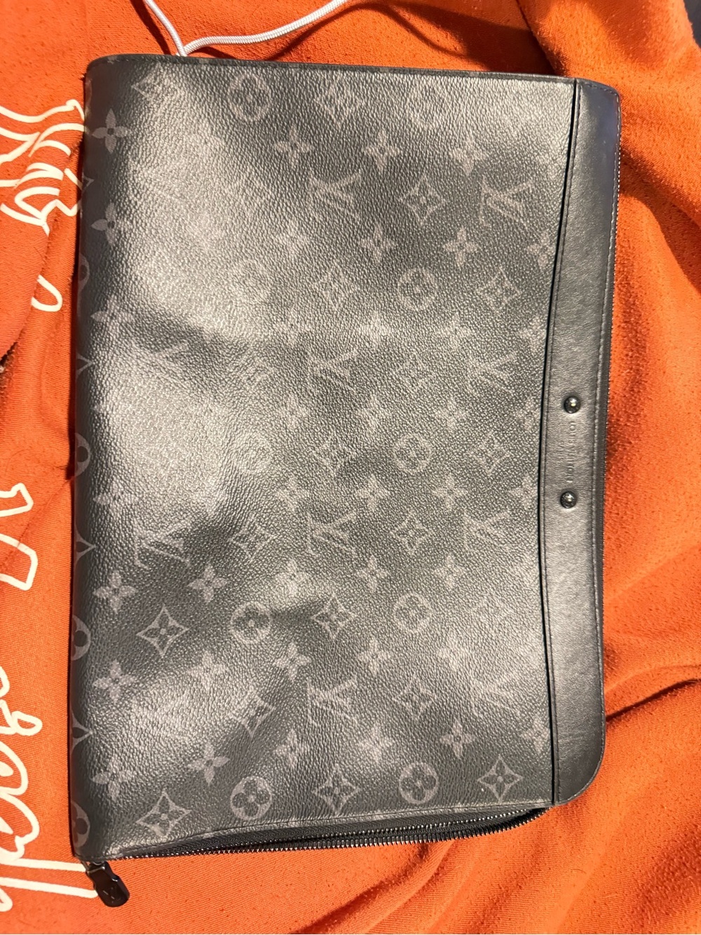 Louis Vuitton Black Monogram Canvas Zip 15”Laptop Pouch